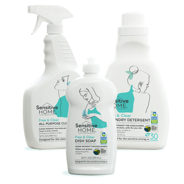Fragrance Free cleaners bottles