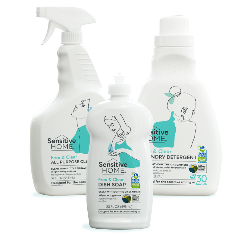 Fragrance Free cleaners bottles